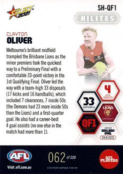 2021 Select AFL Hilites #SH-QF1 Clayton Oliver Back